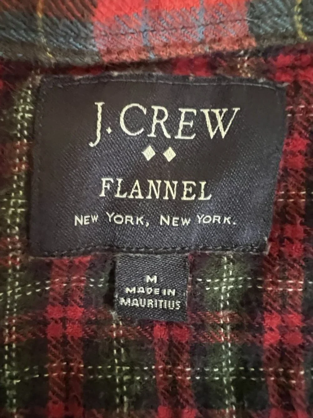 J. Crew Mens M Patchwork Flannel Shirt Mixed Plaid Tartan Cotton